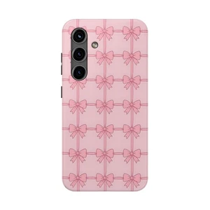 Pink Bow Coquette Tough Phone Case for Samsung S21 S22 S23 S24 Hard Phone Cover - Picture 1 of 21