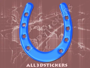Pegatina Herradura 3D Relieve - Color Azul Electrico - Picture 1 of 1