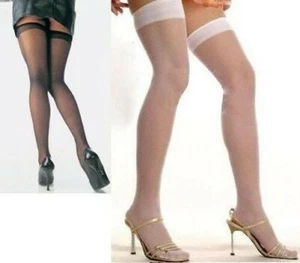 Saint Valentin Cadeau Noir Blanc Femmes Lingerie Collant Bas - Picture 1 of 2