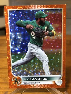 2022 Topps Series 2 #520 Elvis Andrus Orange Ice 280/299 Oakland Athletics MT/NM