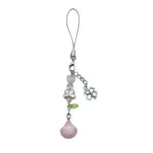 Lucky Four Leaf Clovers Phone Lanyard for Sweet Girls Fashion Flower Beaded - Photo 1/8