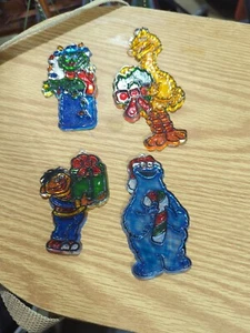 4 Vintage Muppet Inc. Sesamstraße Weihnachtsschmuck Kunststoff Sonnenfänger  - Bild 1 von 5