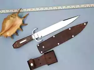 ręcznie robiony na zamówienie 5160 stalowy Bill Bagwell Hell's Belle Bowie ze skórzaną pochwą - Zdjęcie 1 z 1