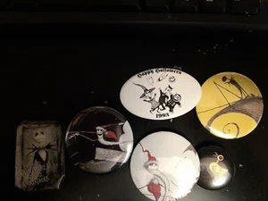 1 Magnet und 5 Nightmare Before Christmas Knöpfe Jack, Lock, Shock & Barrel - Bild 1 von 3