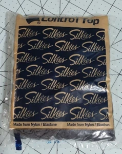 Vintage Silkies Control Top Queen-Off schwarze Strumpfhose mit Stützbeinen Neu 070506 - Bild 1 von 6