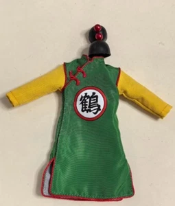 (NO FIGURE) Shf 1/12th Green Long Gown Kungfu Robe Hat for 6'' Male Figure Anime - Picture 1 of 10