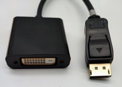 DisplayPort Adapterkabel, DP Stecker auf DVI-D 24+1 Buchse schwarz, 0,15m - Bild 1 von 4