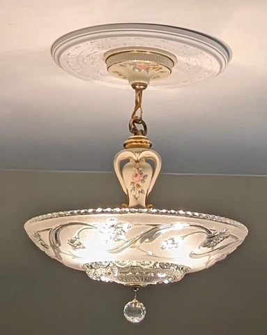 175 Vintage Antique Art Deco Glass Shade Ceiling Light Fixture Lamp Chandelier Cover