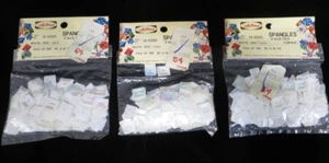 3 Pkg Vtg Lee Wards Square Shape Faceted Spangle Sequins - White Iridescent -NOS - Picture 1 of 4