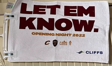 Cleveland Cavaliers Basketball RALLY TOWEL 2022 NBA Opening Night  Let Em Know Cover