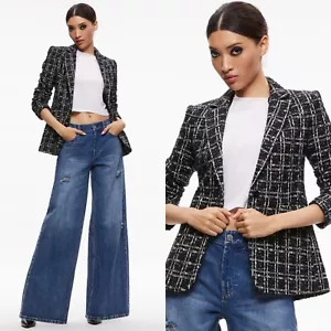 Alice + Olivia Macey tweed blazer Sz 2 - Picture 1 of 8