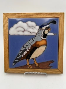 Tiles By Elany Quail Wall Hanging or Hot Plate Hand Painted USA - Picture 1 of 6
