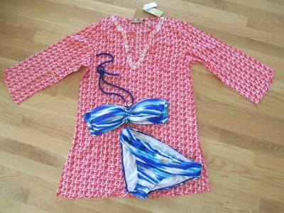 RALPH LAUREN BIKINI SWIM BATHING SUIT SIZE 6 + NWT ROCK FLOWER PAPER COVERUP - Image 1 of 4