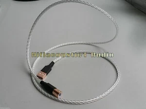 Cable decodificador de línea DAC de datos USB de 3 pies AB A a B 8N OCC plateado HI END - Imagen 1 de 2