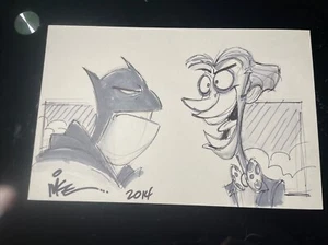 Animación Arte Boceto Firmado Autógrafo CONVENCIÓN Arte DC Cómic JOKER BATMAN MT - Imagen 1 de 4