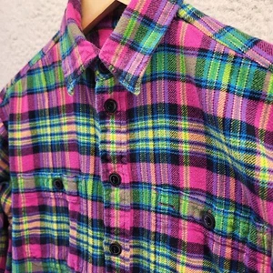 Camisa Polo Ralph Lauren Botón Frontal Para Hombres XS Rosa Algodón a Cuadros Bolsillos Coloridos - Imagen 1 de 22