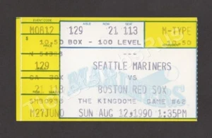 Ken Griffey Jr HR #32 THE KID 1st VERSUS RED SOX Mariners 8/12/1990 Ticket Stub - Picture 1 of 3