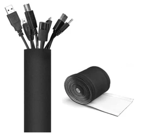 DIY Cable Management Sleeve Neoprene Wrap Wire Hider Cover Organizer Protector. - Picture 1 of 11