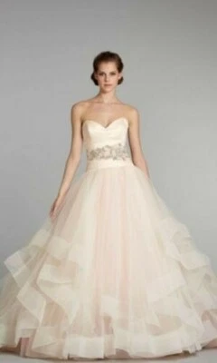 Vestido de novia Lázaro alta costura estilo #3250 - Marfil / Ostra - Talla 10 / Talla 6 Foto 1 de 4