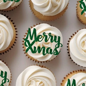 Merry Christmas Cake Topper Christmas Party Decorations Xmas Cake Topper - Picture 1 of 3