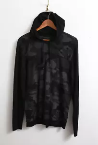 Suéter camuflado con capucha tejido mezcla de lana de lujo John Varvatos usado en excelente estado L para hombre - Imagen 1 de 7