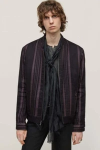 $998 NWT New John Varvatos Collection Linen Blend Stripe Jacket Coat EU46 US36 - Picture 1 of 10