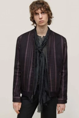 $998 NWT New John Varvatos Collection Linen Blend Stripe Jacket Coat EU46 US36 - Image 1 of 4