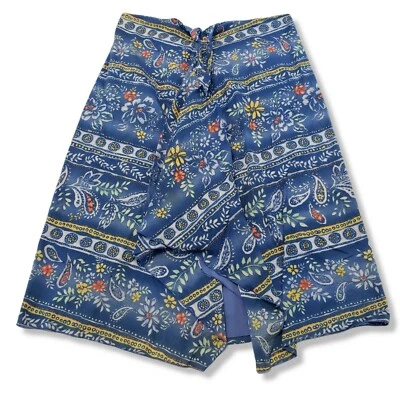 Saia Crazy Horse Collection tamanho 16 assimétrica alargamento paisley floral gravata frontal - Imagem 1 de 4