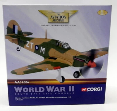 Corgi 1/72 Scale Diecast AA32006 Hawker Hurricane MKIIC 258 Sqn Ceylon 1943 - Image 1 of 3