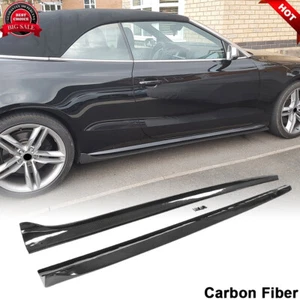 Für Audi A5 S5 2-Türer 2008-16 Echt Kohlefaser Seitenschweller Verlängerung Lippe Spoiler - Bild 1 von 12