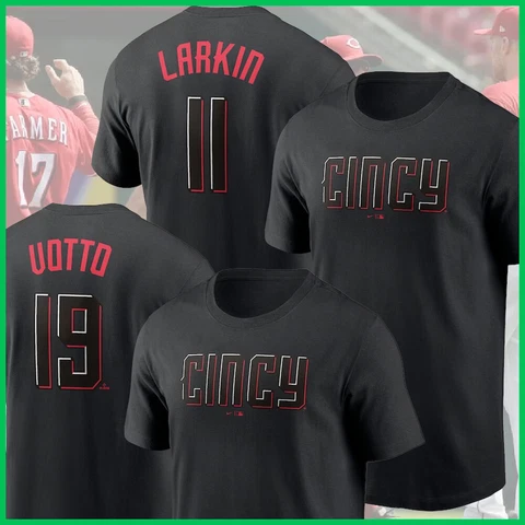 Joey Votto ,Barry Larkin Cincinnati Reds 2023 City Connect Name & Number T-Shirt Cover