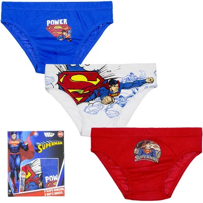 Neu Unterwäsche Jungen Slip Schlüpfer Superman 3 Stück 92-98 104-110 116-122#304
