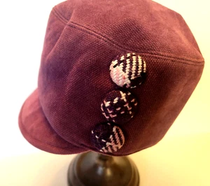 SAN DIEGO HAT CO Newsboy Hat Womens Purple Cabbie Cap Knit Buttons - Picture 1 of 6