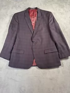 Chaqueta Blazer Ben Sherman Sastrería Para Hombres 46R Tartán Cuadros Púrpura Abrigo de Cena - Imagen 1 de 17