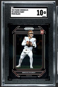2022 Panini Chronicles Brock Purdy Prizm Black RC Sgc 10