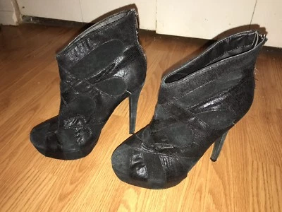 Botines de aguja Colin Stuart de cuero y gamuza, talla 8 Foto 1 de 4