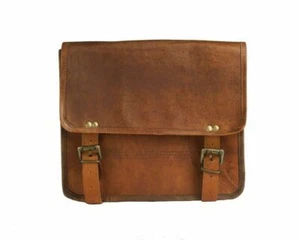Saddlebags Motorcycle Side Pouch Brown Leather Side Bag Pouch Panniers Saddle - Picture 1 of 6