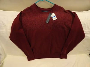 Suéter tejido cuello redondo grande cuello redondo PERRY ELLIS Chianti $69 nuevo con etiquetas - Imagen 1 de 2