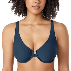 Women's Front Closure Bras Seamless Plus Size Plunge Underwire Unlined Comfor... - Picture 1 of 6