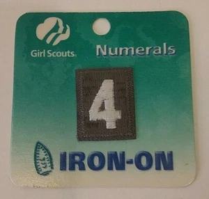 Girl Scouts of America Iron-On Numeral, Troop Number Patch, 4 - Picture 1 of 2