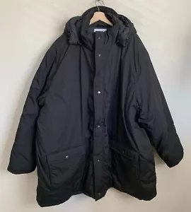 Wear Guard Puff Jacket Black Hood Zip Snaps Front Pockets Insulated Lined Sz 5XL - Picture 1 of 10