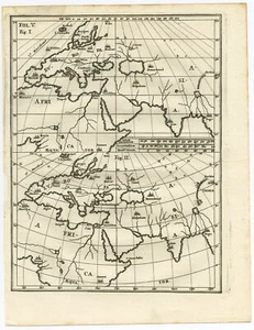 Mapa antiguo de Europa, Asia y África de Scherer (c.1703) - Imagen 1 de 1