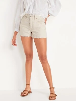 Pantalones de mezclilla Old Navy cintura alta botones holgados corte recto 3” entrepierna talla 0 Foto 1 de 2