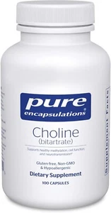 Pure Encapsulations Choline Bitartrate - Brain & Liver Support - 100 Caps - Picture 1 of 3
