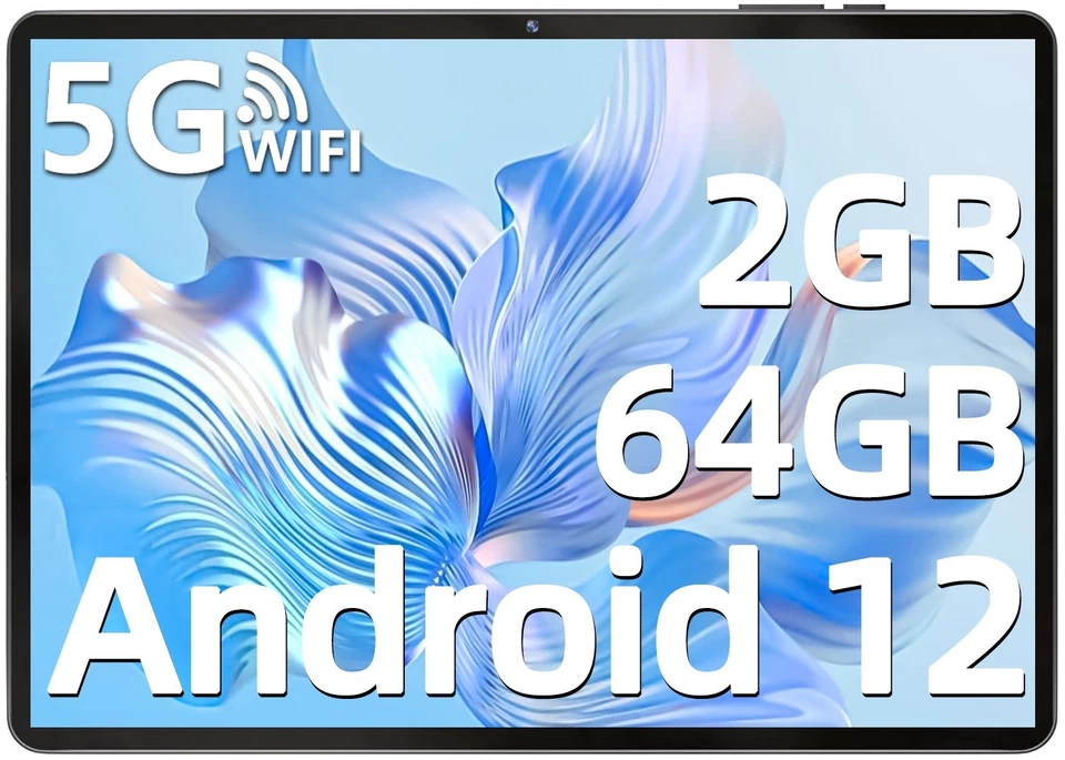 SGIN 10,1" Tablet Android 12 2GB+64GB 1,6GHz 2MP+5MP Dual-Kamera Wifi Bluetooth - Bild 1 von 4