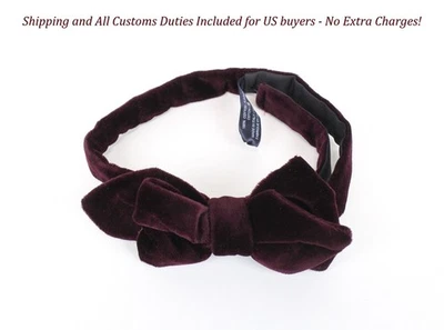 Pajarita SUITSUPPLY Hombre ~49 cm Púrpura Algodón Puro Clásica Formal Terciopelo Mariposa Foto 1 de 4