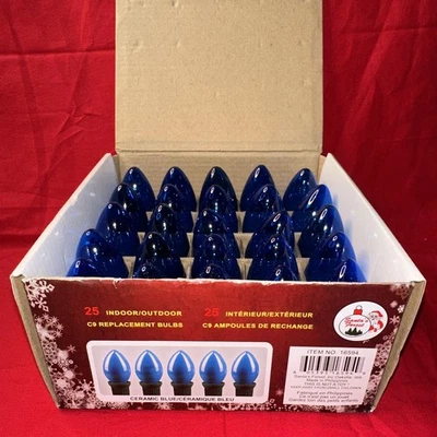 VT.25 Pack C9 LED Outdoor Christmas Replacement Bulb, C9 Base - Transparent Blue - Image 1 of 4