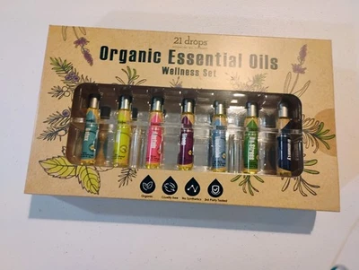 21 Drops Essential Oil Therapy Organic Essential Oils Wellness Set NEW Sealed - Image 1 of 3