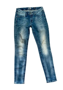 EXPRESS REROCK DAMEN LEGGING GR 4 BLAU SKINNY LOW RISE STRETCH JEANS - Bild 1 von 18