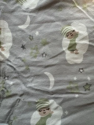 Blankets & Beyond Gray Green Baby Sleeping on Clouds Blanket Plush Soft Unisex - Image 1 of 3